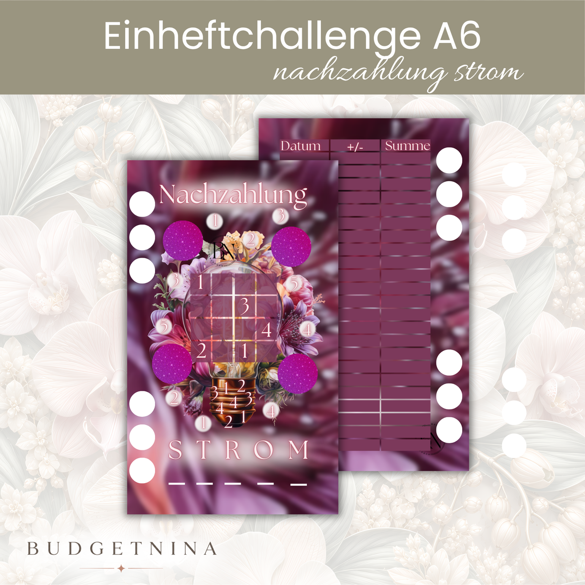Nachzahlung Strom - Einheftchallenge A6