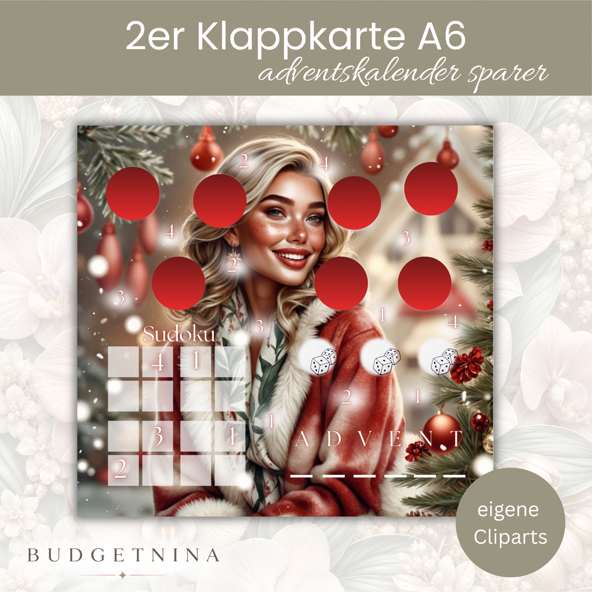 Adventskalender sparer - 2er Klappkarte