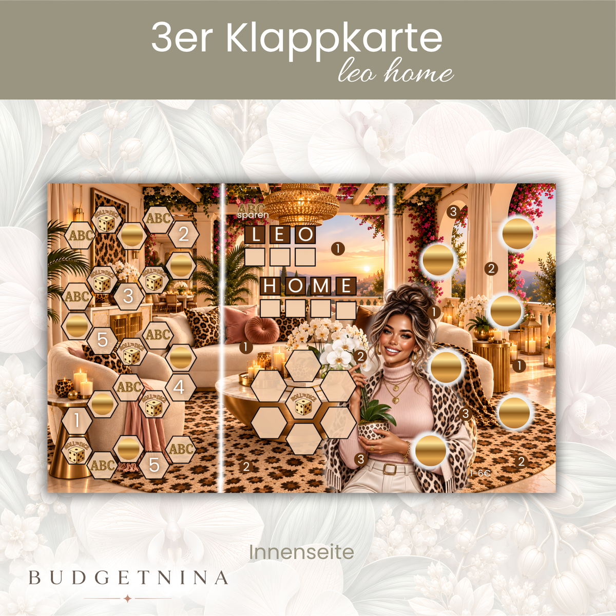 3er Klappkarte Leo Home