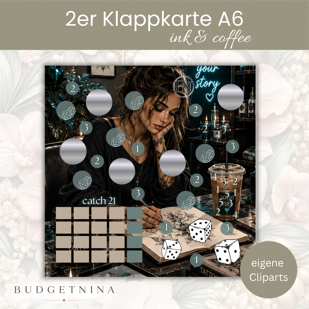 Ink & Coffee 2er Klappkarte