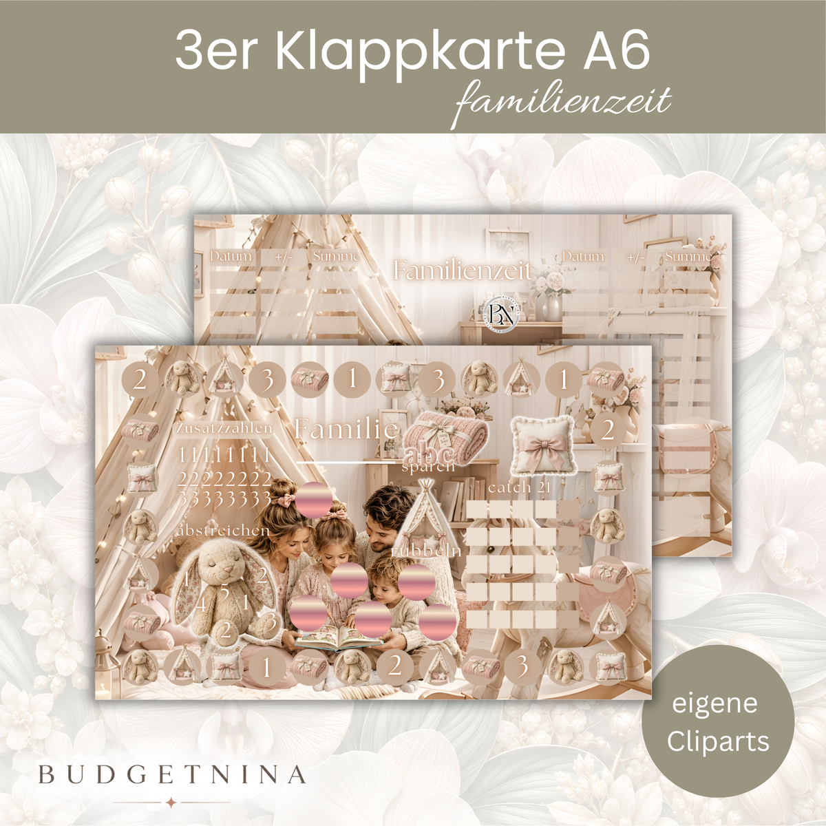 Familienzeit - 3er Klappkarte