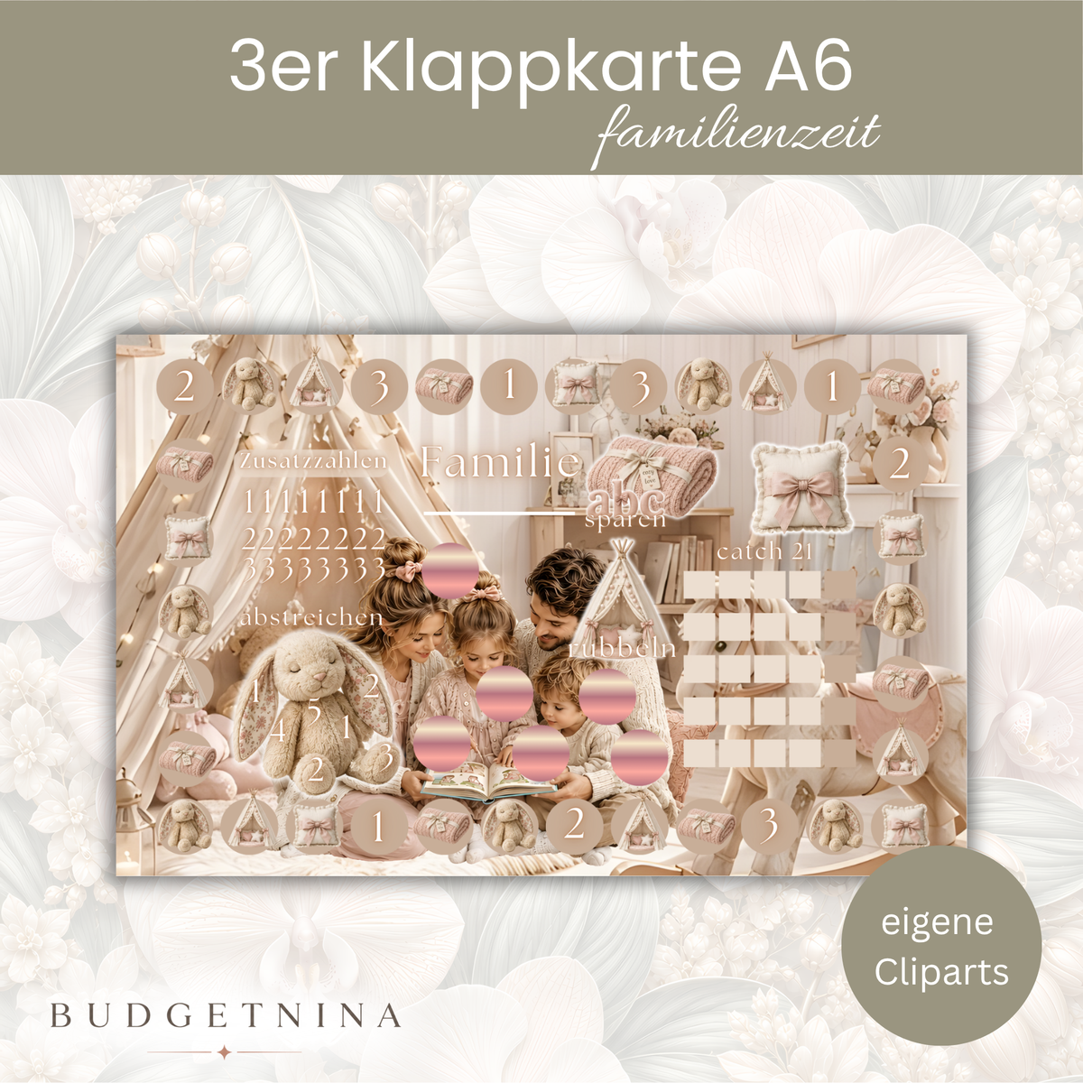 Familienzeit - 3er Klappkarte