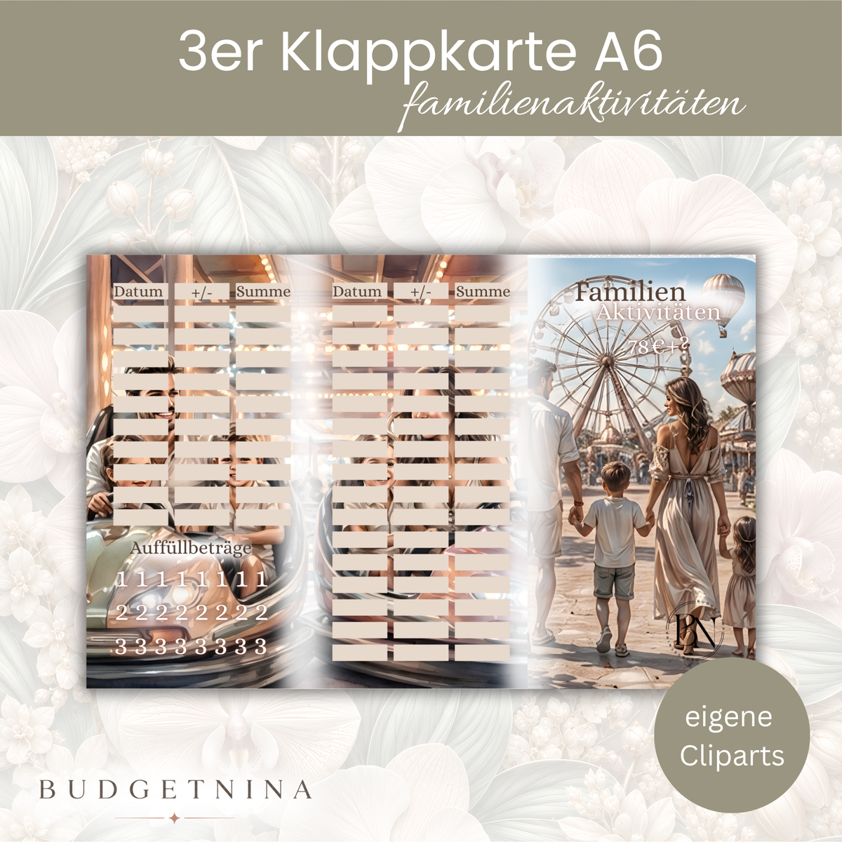 Familien Aktivität 3er Klappkarte B-Ware!