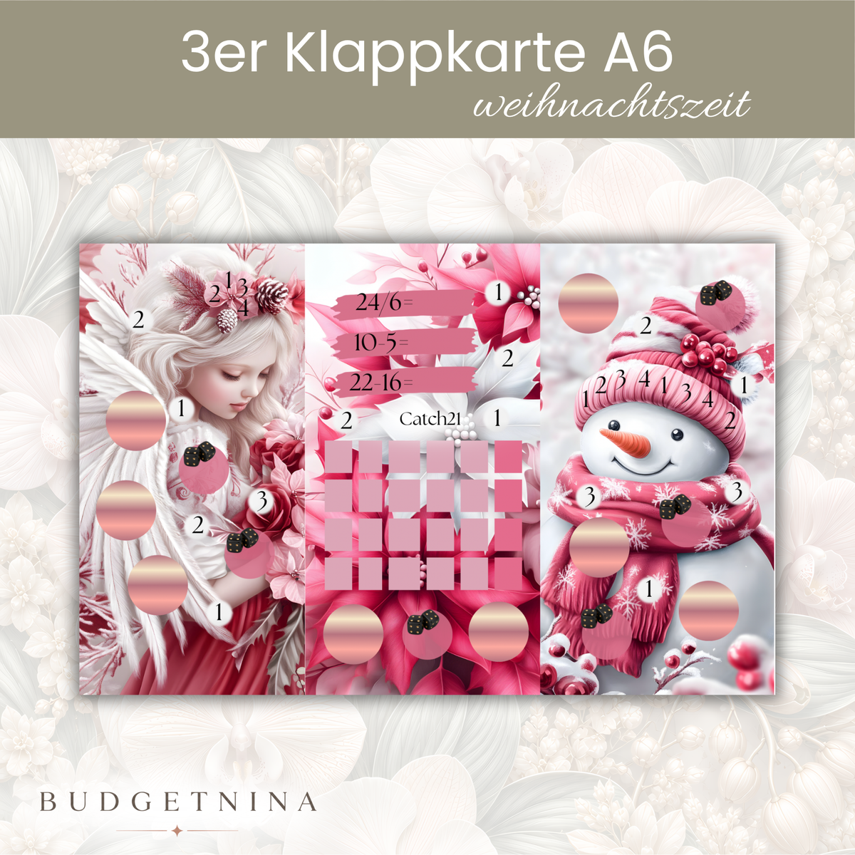 Weihnachtszeit 3er Klappkarte