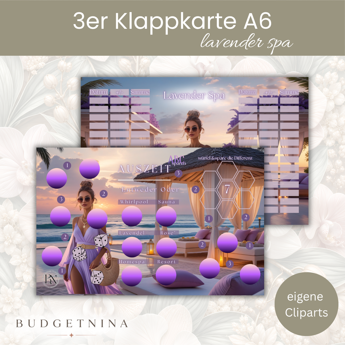 Lavender Spa 3er Klappkarte