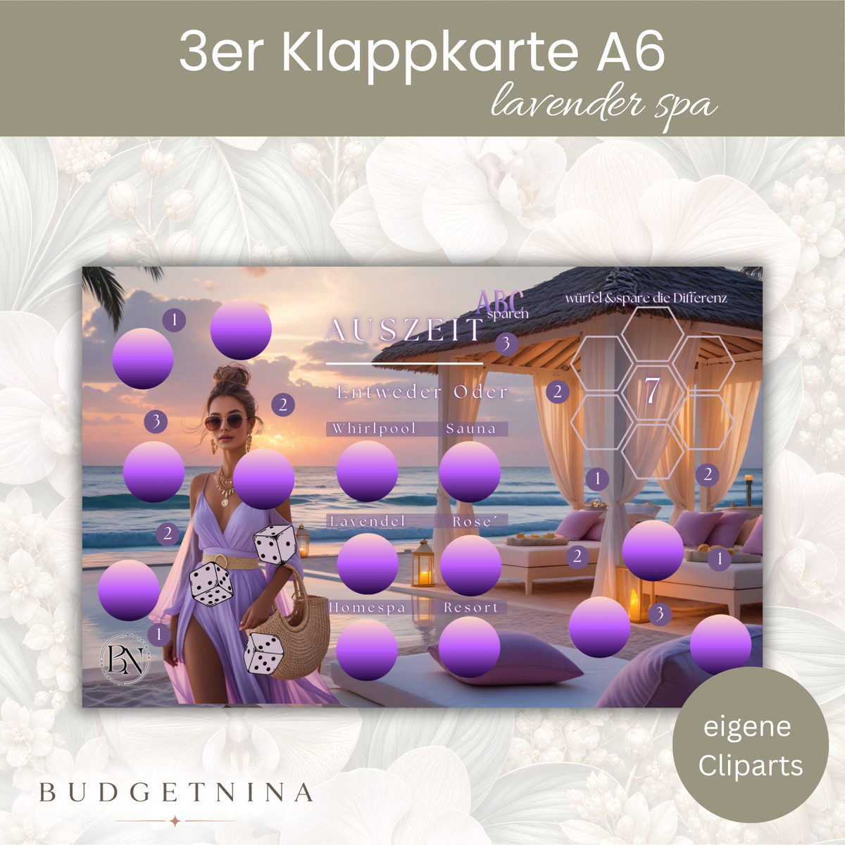 Lavender Spa 3er Klappkarte