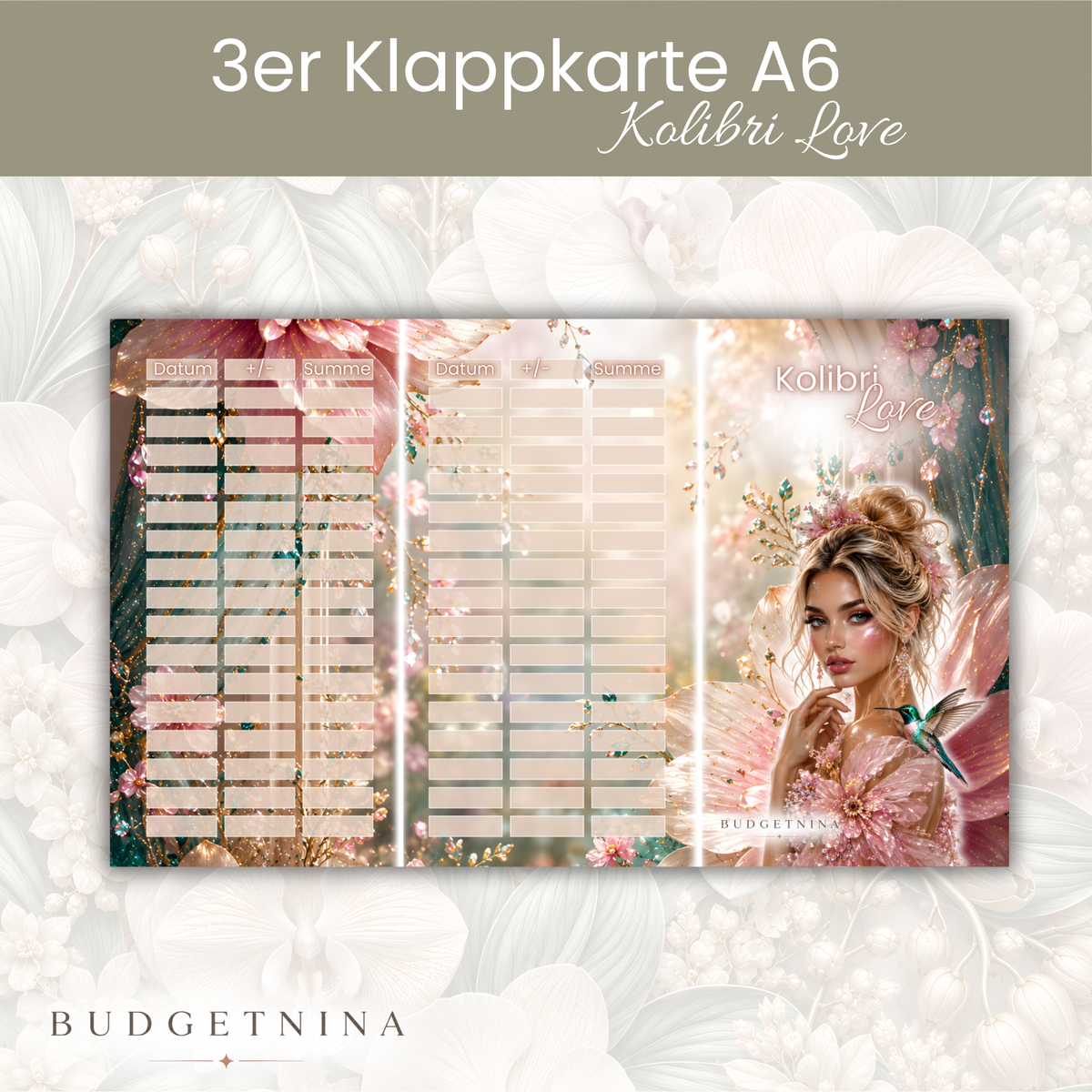 Kolibri Love – 3er Klappkarte A6