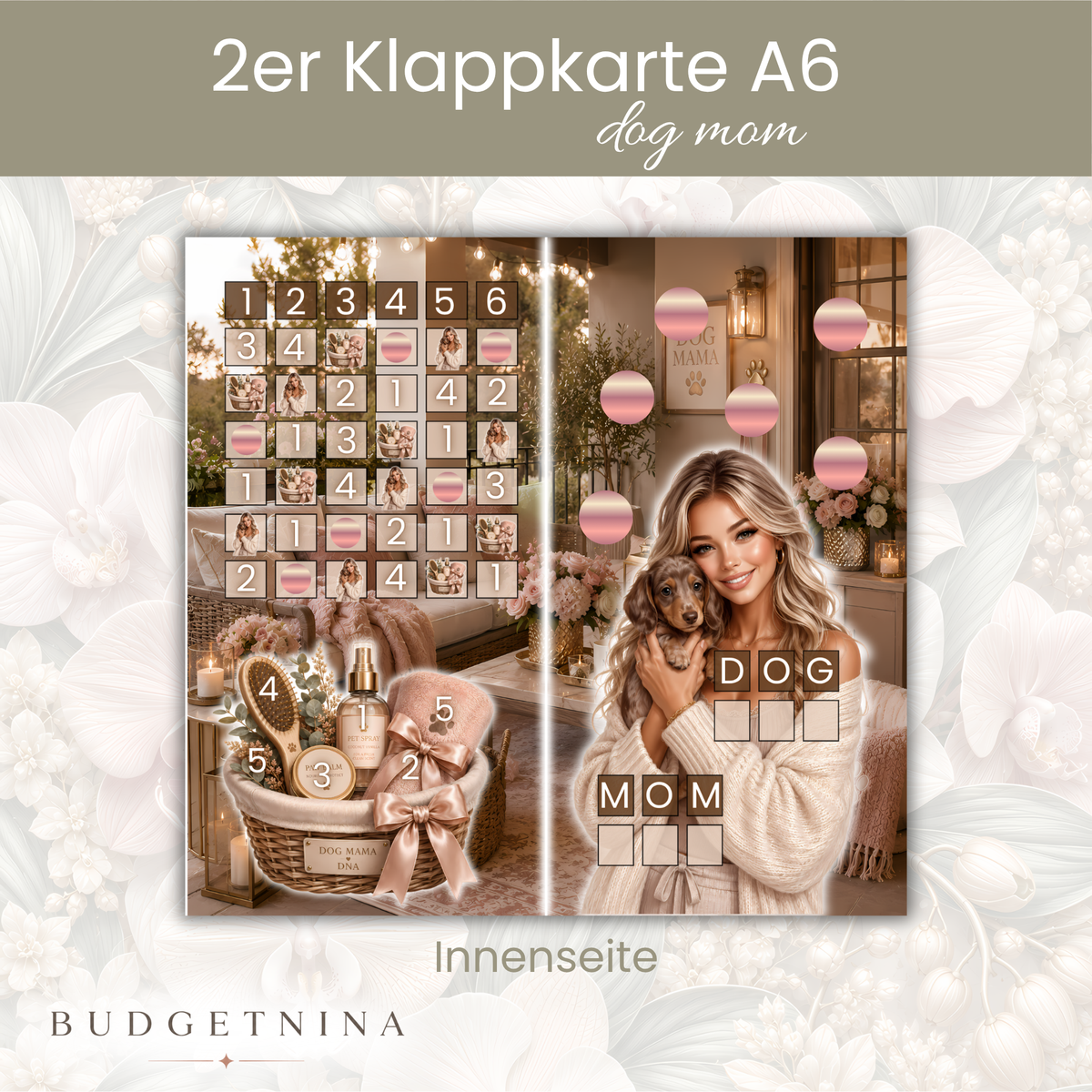 2er Klappkarte - Dog Mom