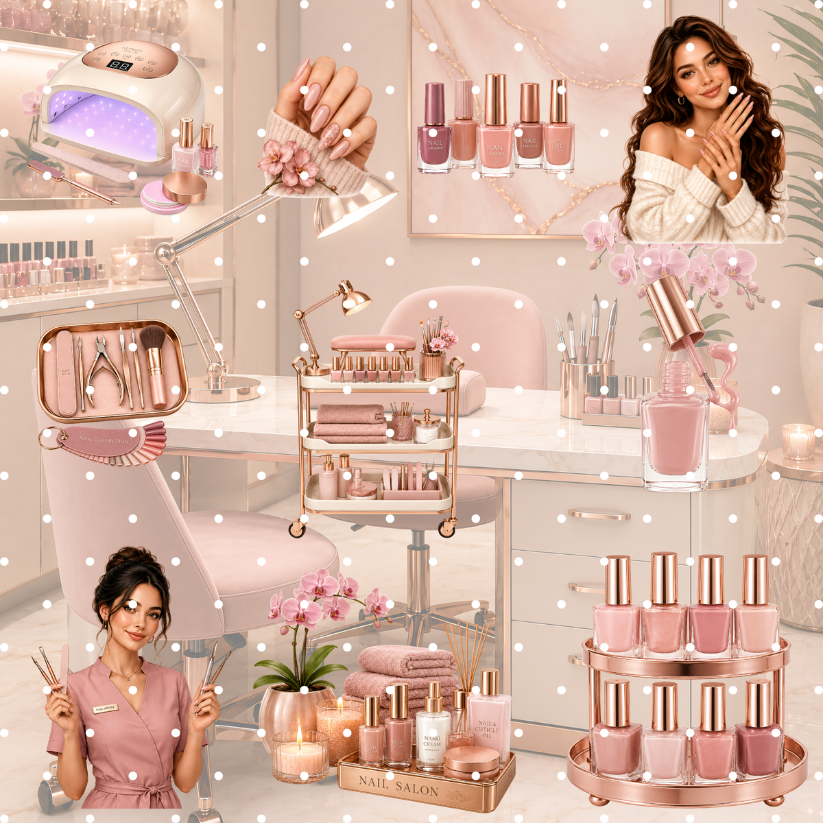 Nagelstudio Clipart Set – 32 Maniküre & Beauty Salon PNGs