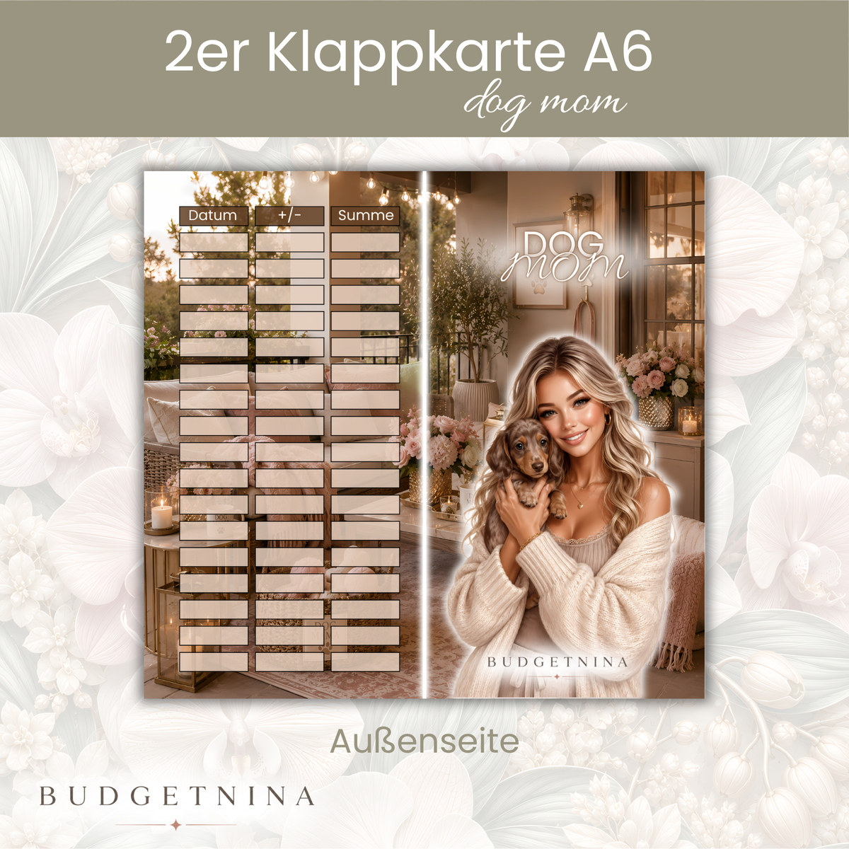 2er Klappkarte - Dog Mom