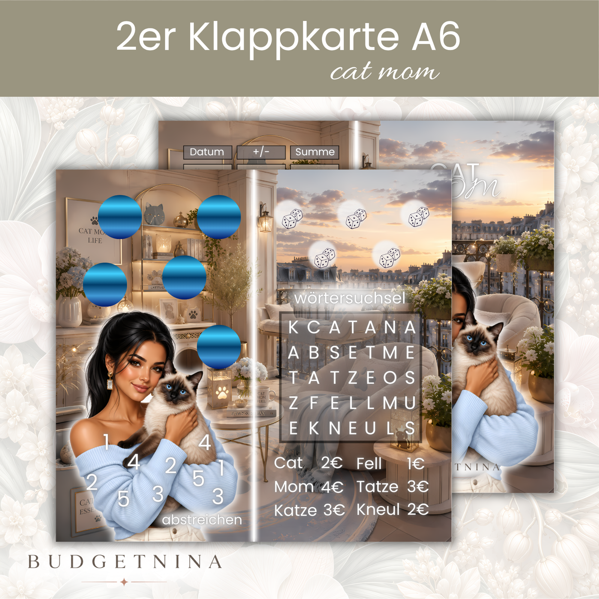 2er Klappkarte - Cat Mom