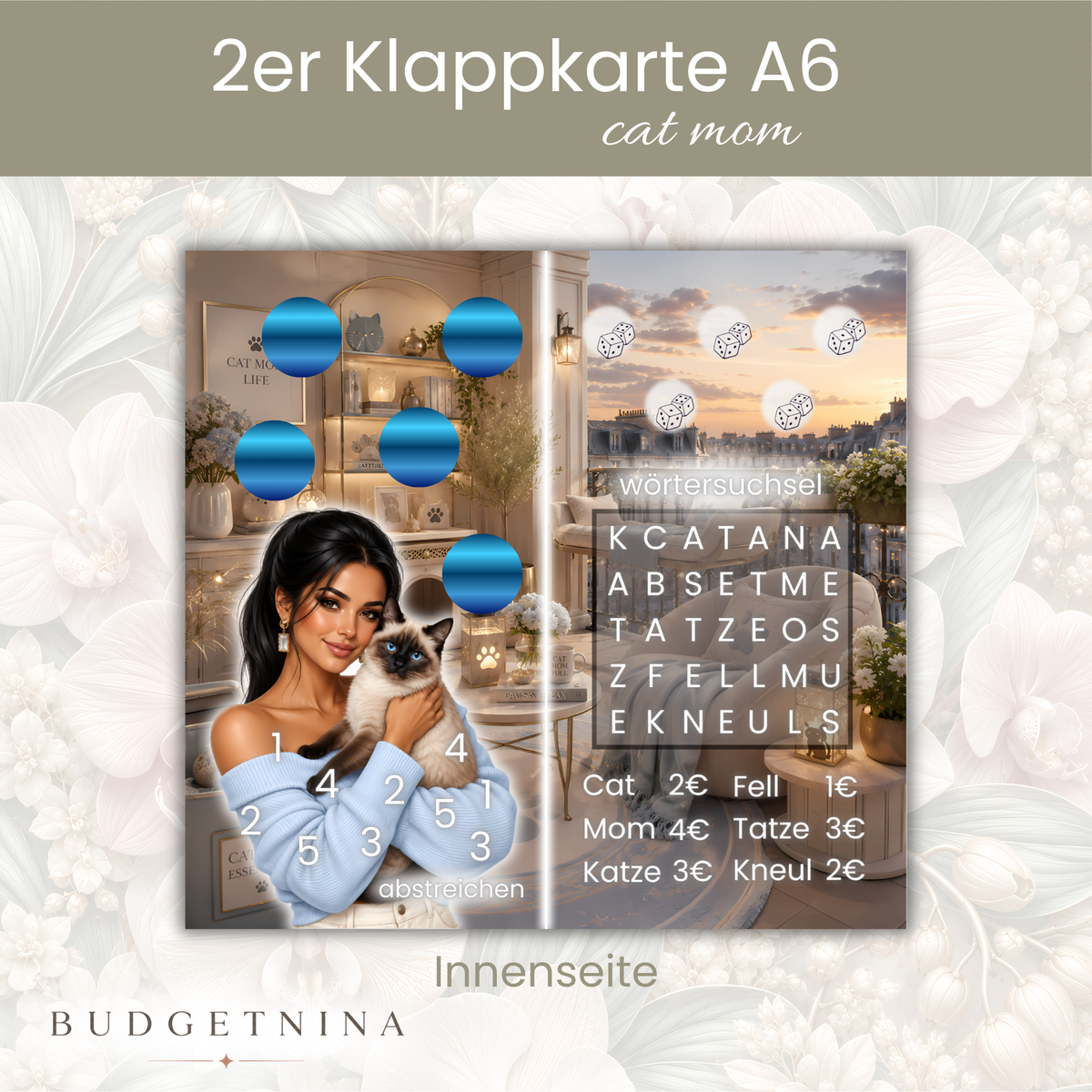 2er Klappkarte - Cat Mom