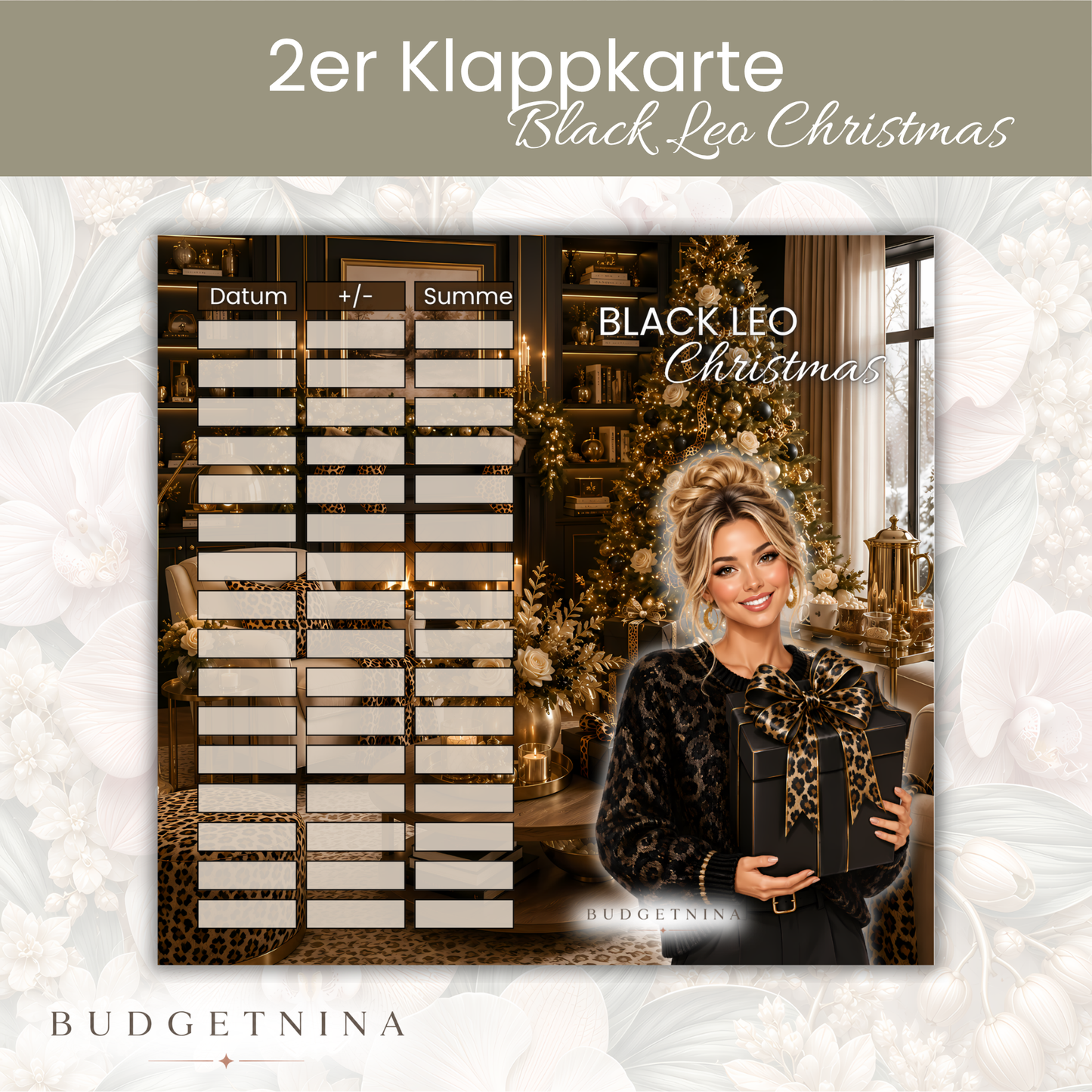 Black Leo Christmas – 2er Klappkarte