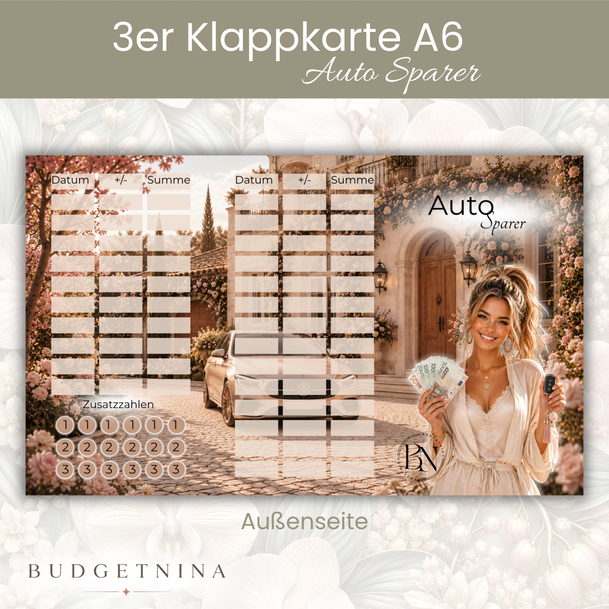Auto Sparer - 3er Klappkarte