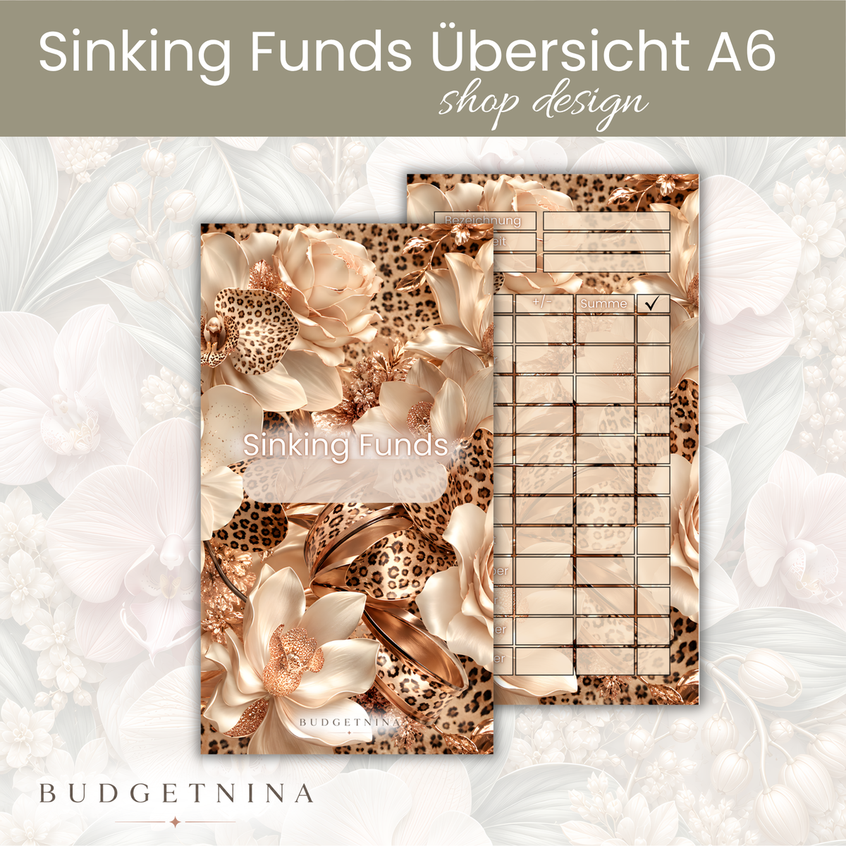 Sinking Funds Tracker A6 Leo Glam Champagner