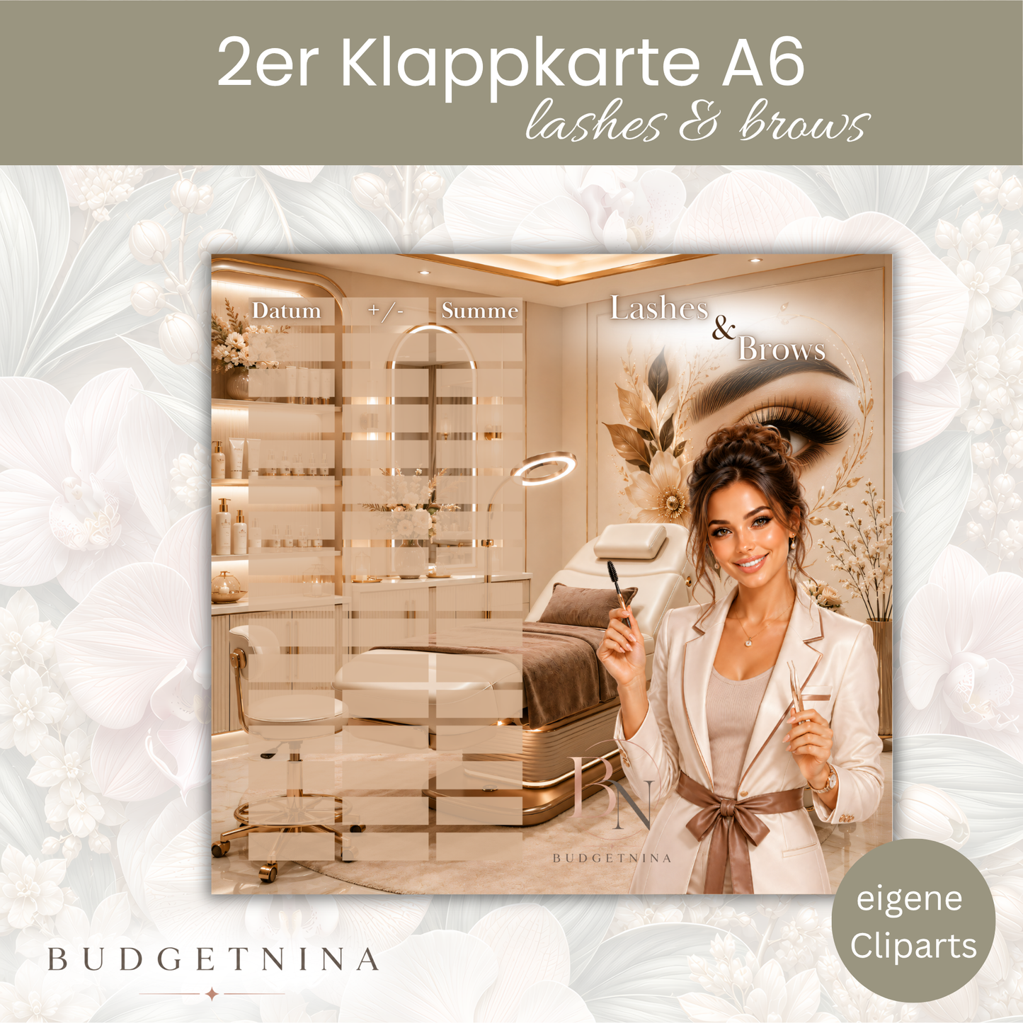 2er Klappkarte "Lashes & Brows" – Beauty Sparchallenge