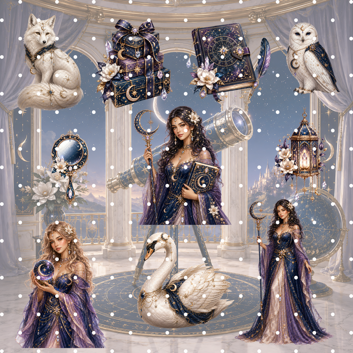 Celestial Magic Clipart Set – 40 Mystische Astrologie & Fantasy PNGs