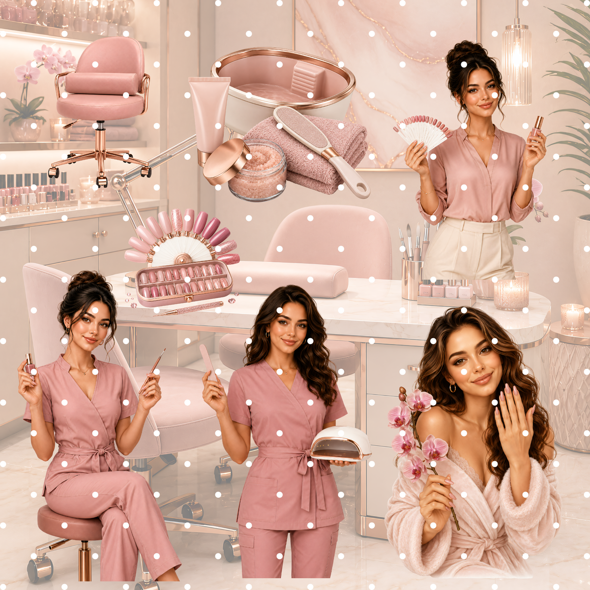 Nagelstudio Clipart Set – 32 Maniküre & Beauty Salon PNGs