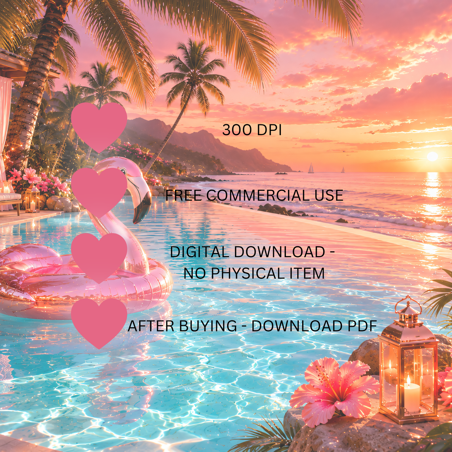 Beach Glam Clipart Set – 31 Transparente PNG-Dateien