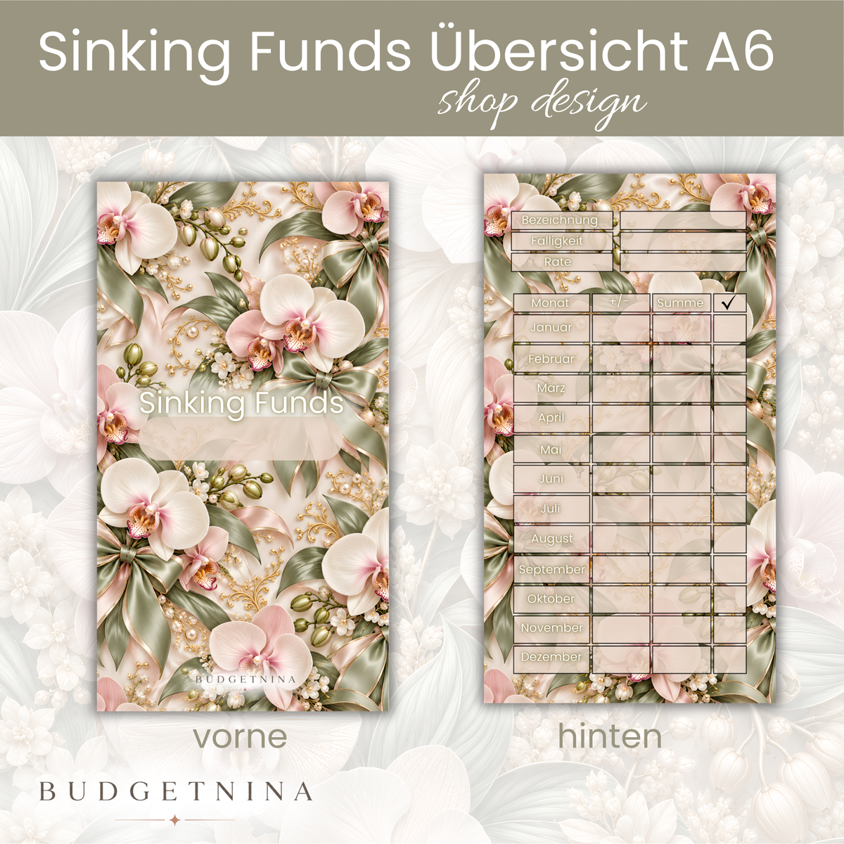 Sinking Funds Tracker A6 Shop Design