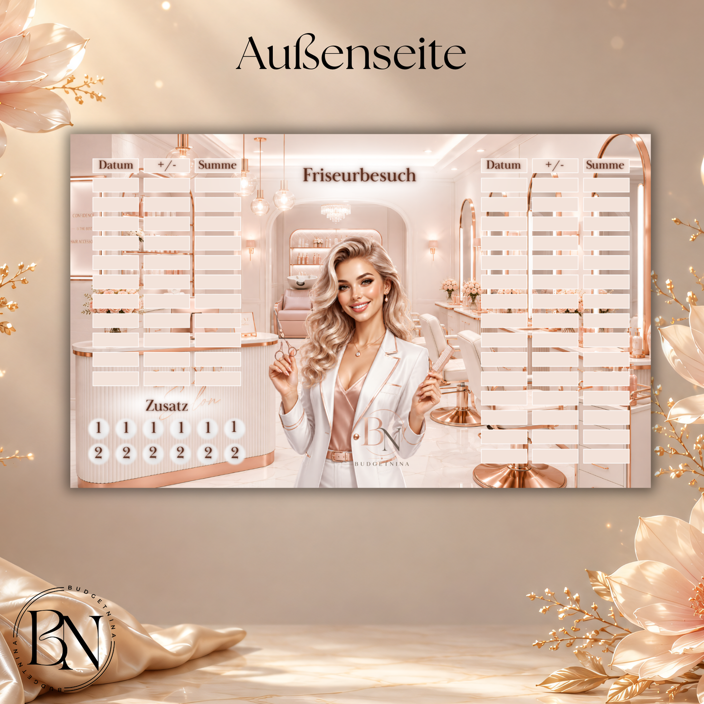 3er Klappkarte "Friseurbesuch" – XL Beauty Sparchallenge