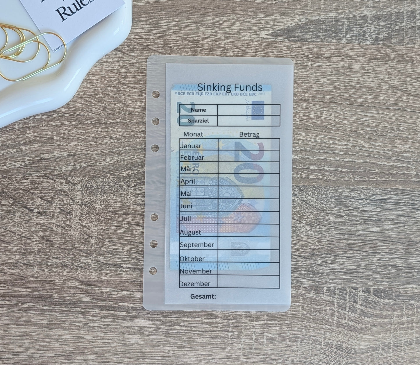 Sinking Funds Umschlag/Tracker