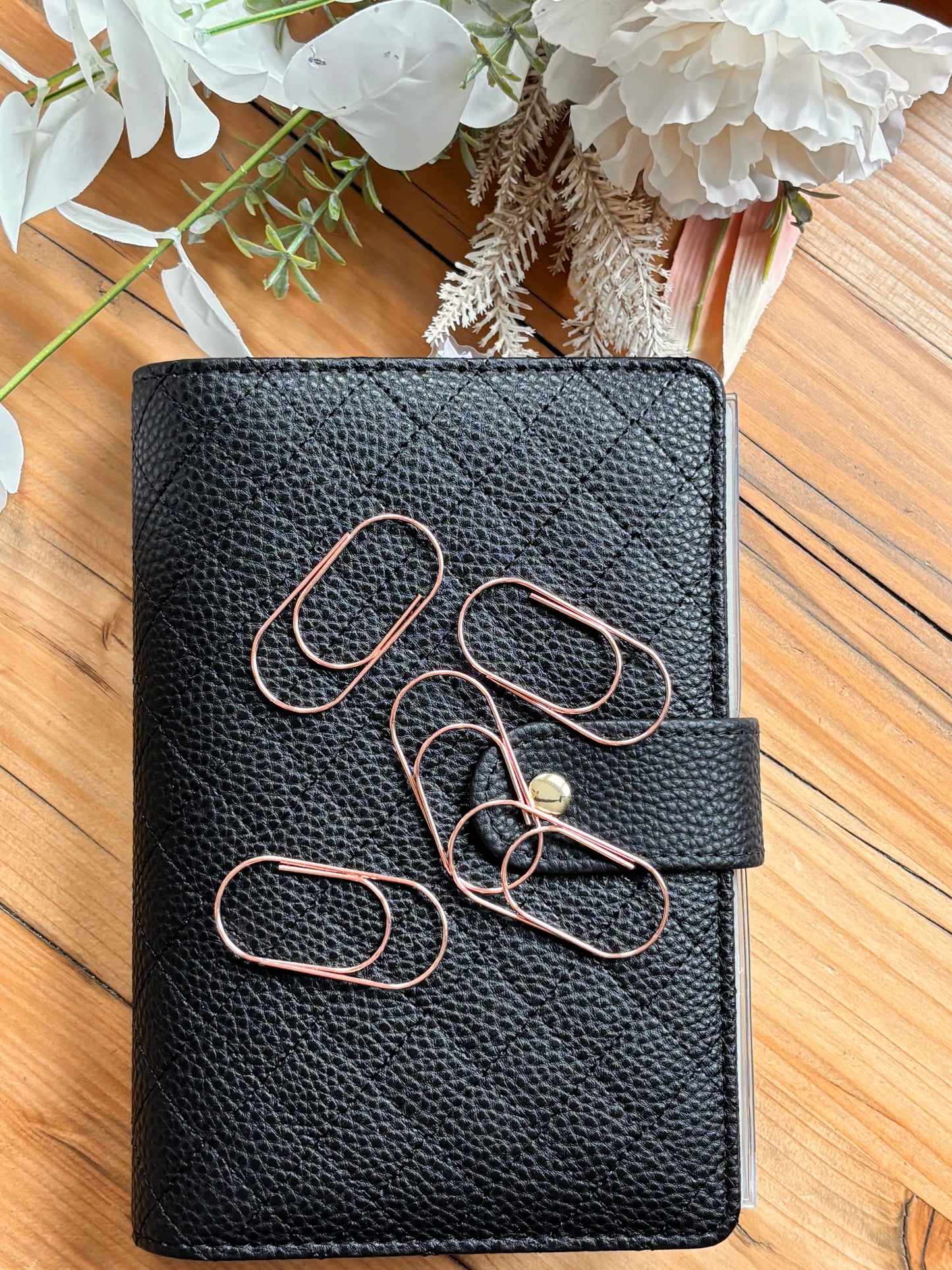 Große Büroklammern – 5er Set in Schwarz, Roségold oder Gold | Budget Binder & Cash Stuffing Accessoires