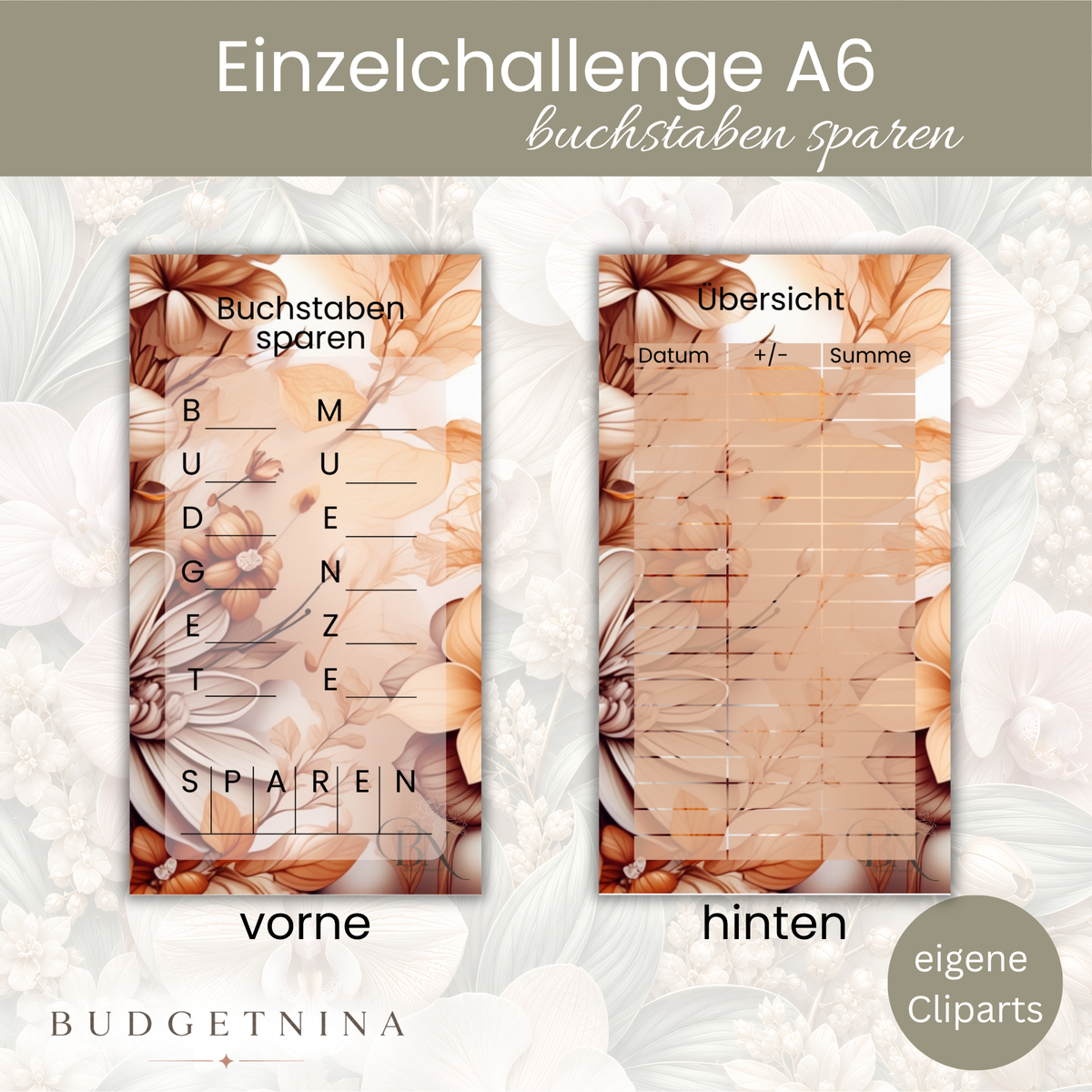 Buchstaben sparen - A6 Einzelchallenge
