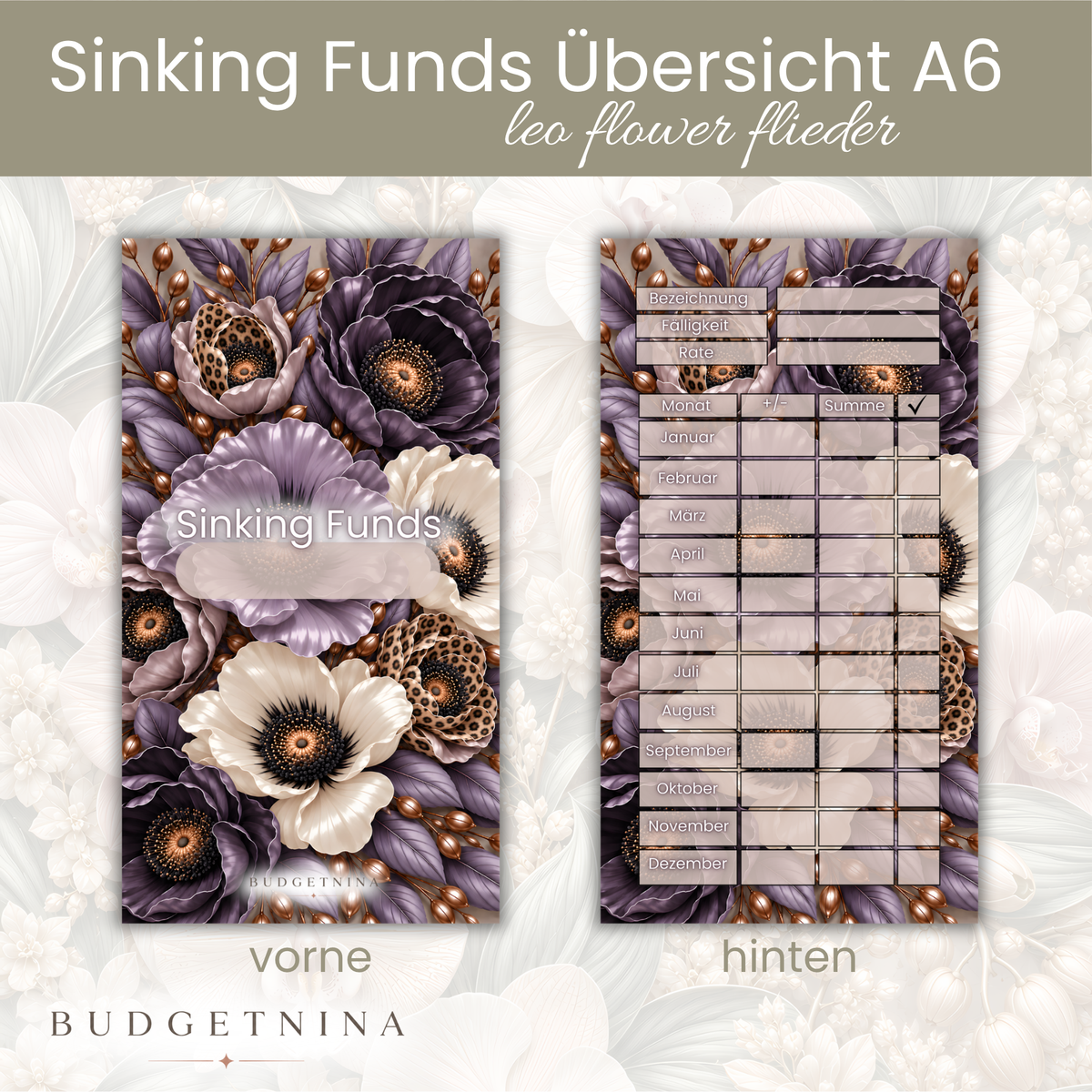 Sinking Funds Tracker A6