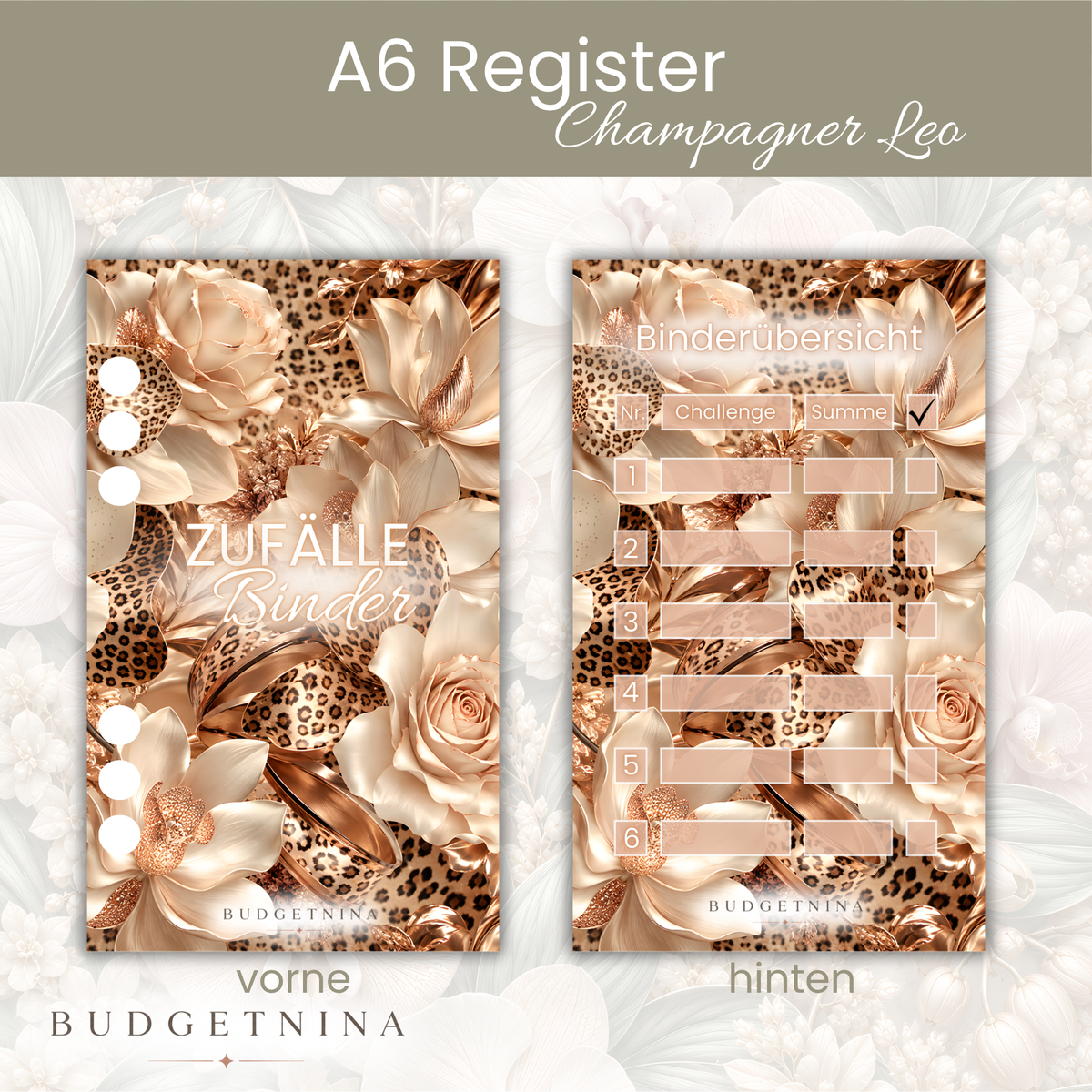 Champagner Leo – 4er Register Set A6