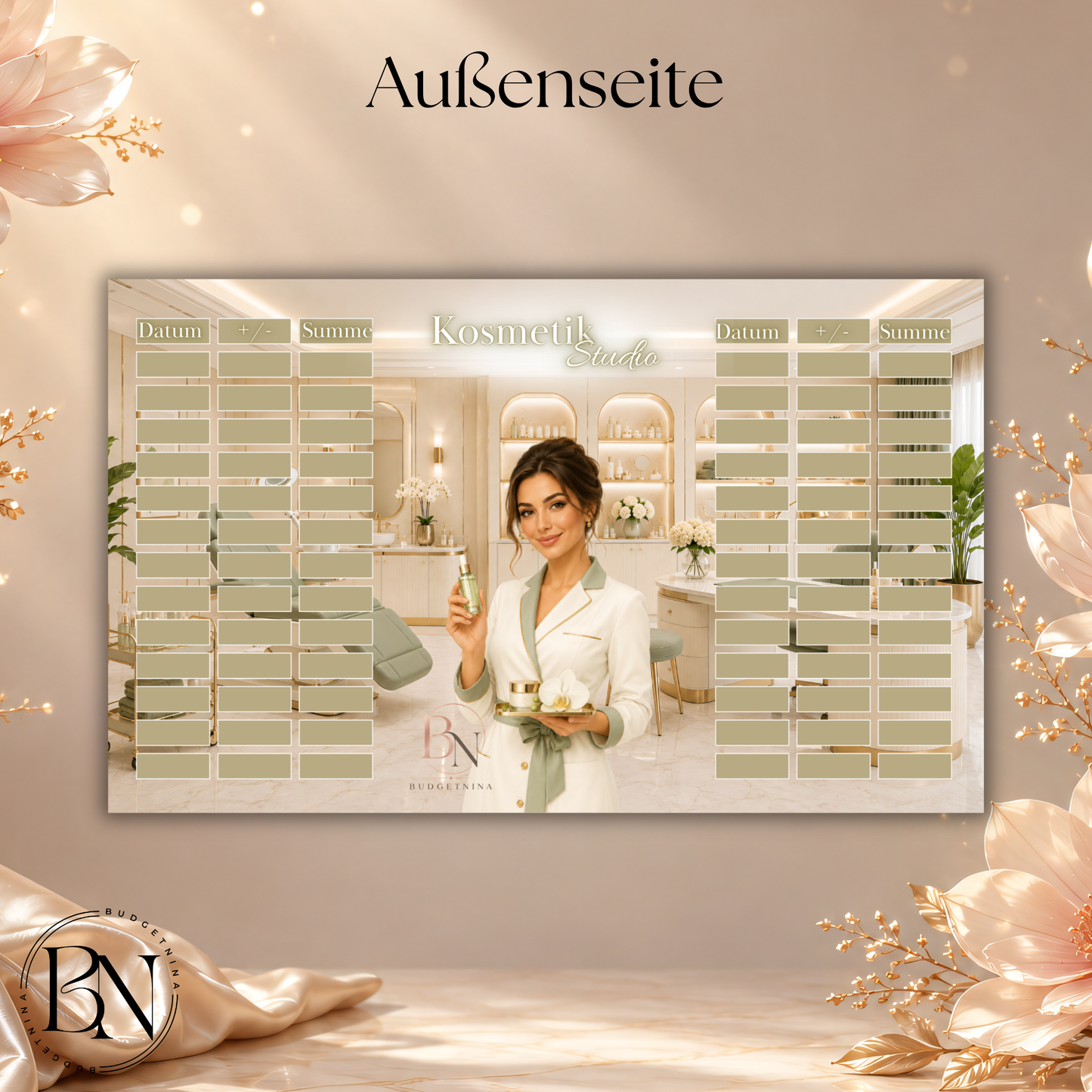 3er Klappkarte "Kosmetik Studio" – XL Beauty Sparchallenge