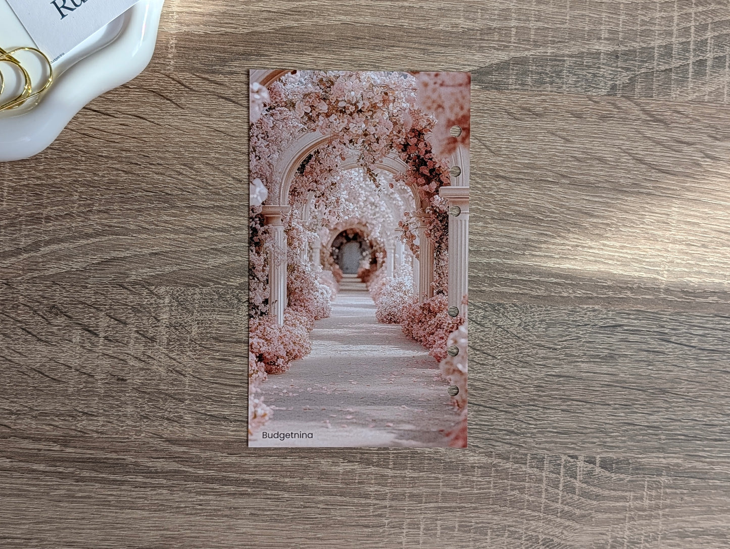 A6 Dashboard Blütenbogen Rosa