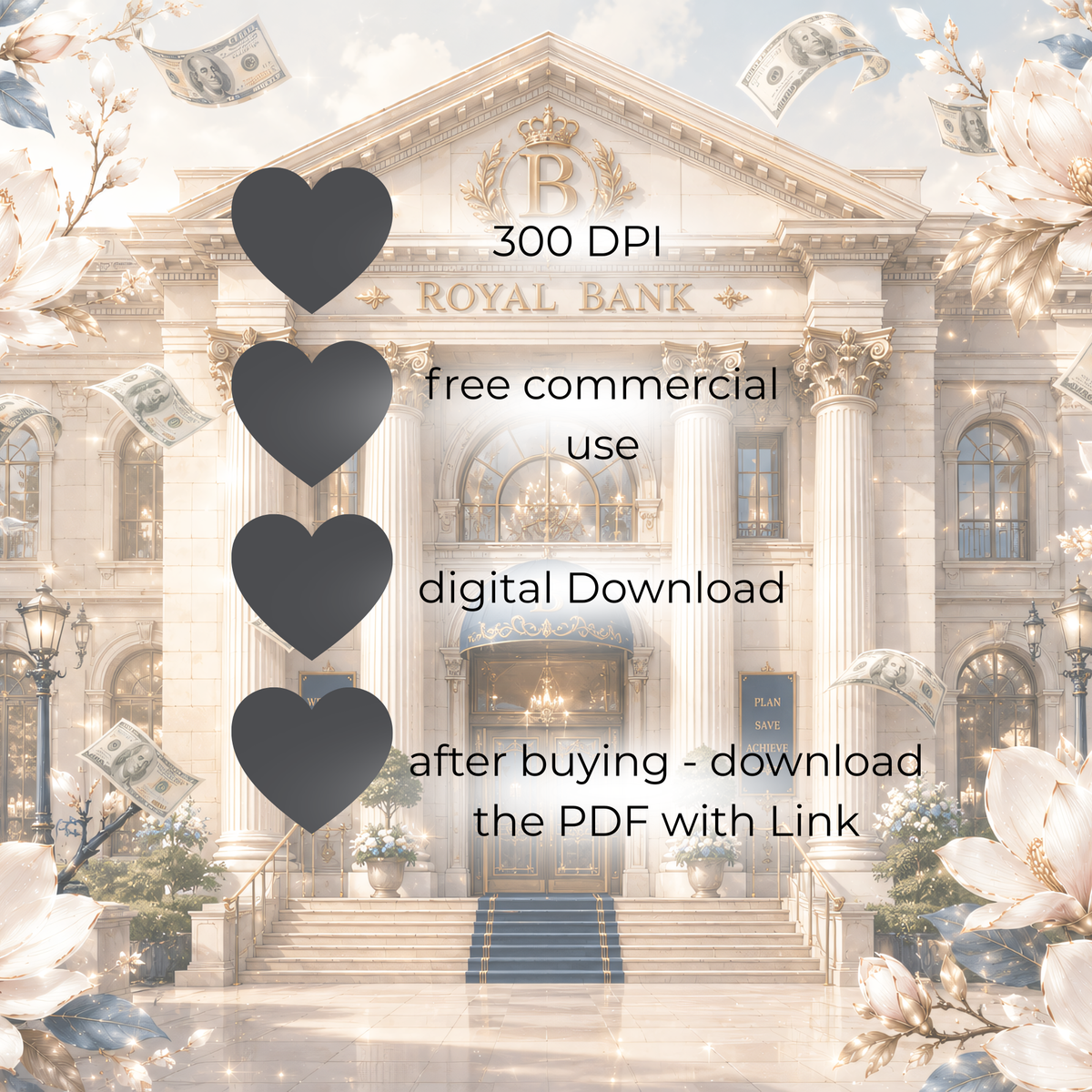 Money Queen Clipart Set – 33 Transparente PNG-Dateien (Luxus & Finanzen)