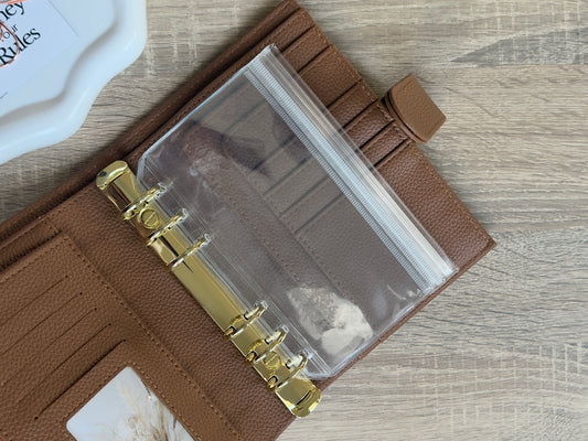 A6 Geldumschläge transparent mit Druckverschluss