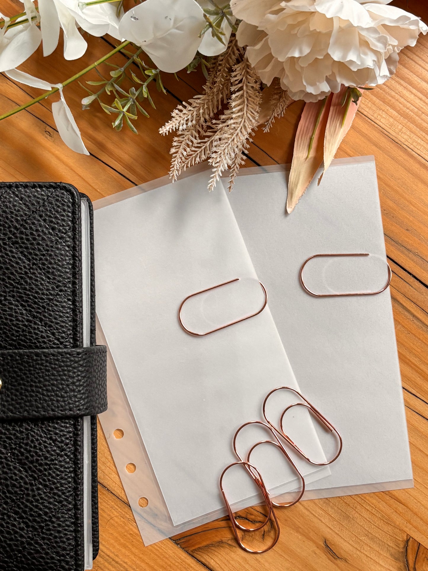 Große Büroklammern – 5er Set in Schwarz, Roségold oder Gold | Budget Binder & Cash Stuffing Accessoires