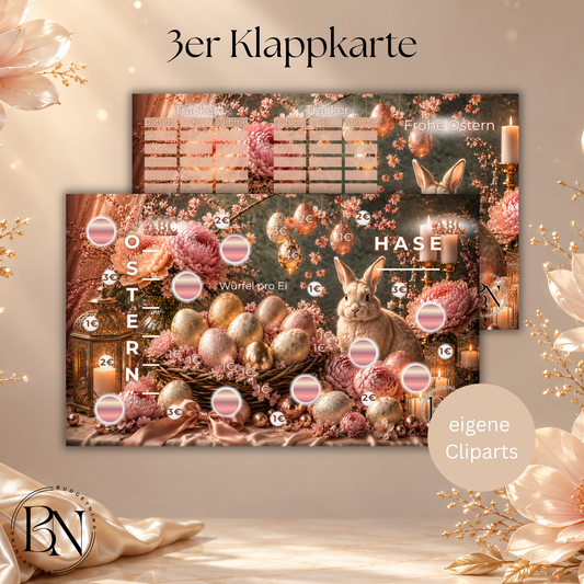 Frohe Ostern - 3er Klappkarte