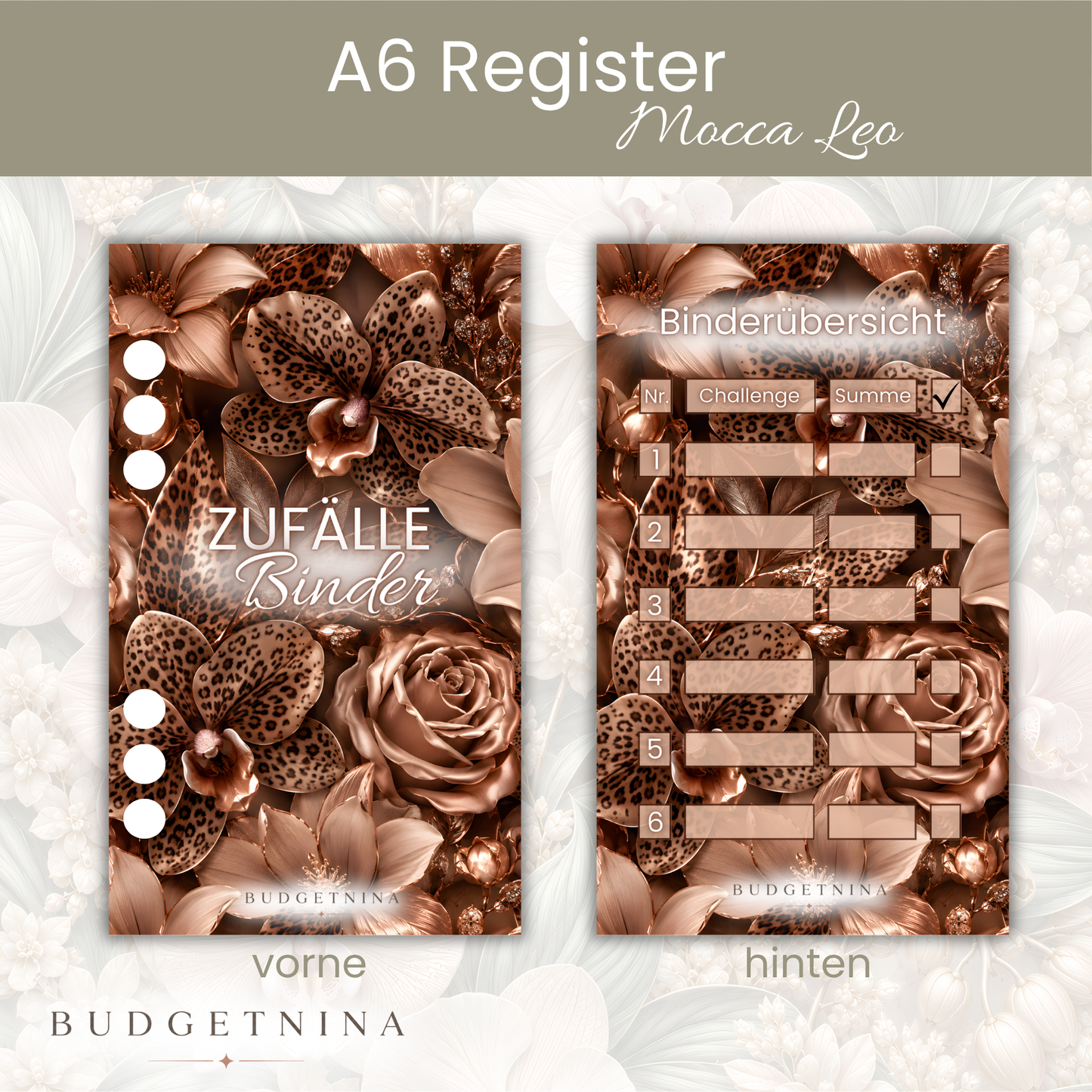 Mocca Leo – 4er Register Set A6