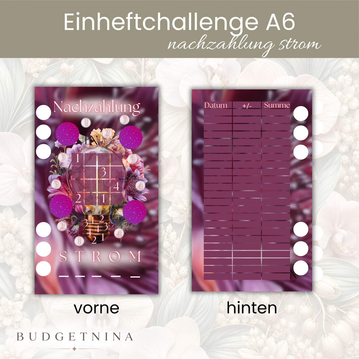 Nachzahlung Strom - Einheftchallenge A6