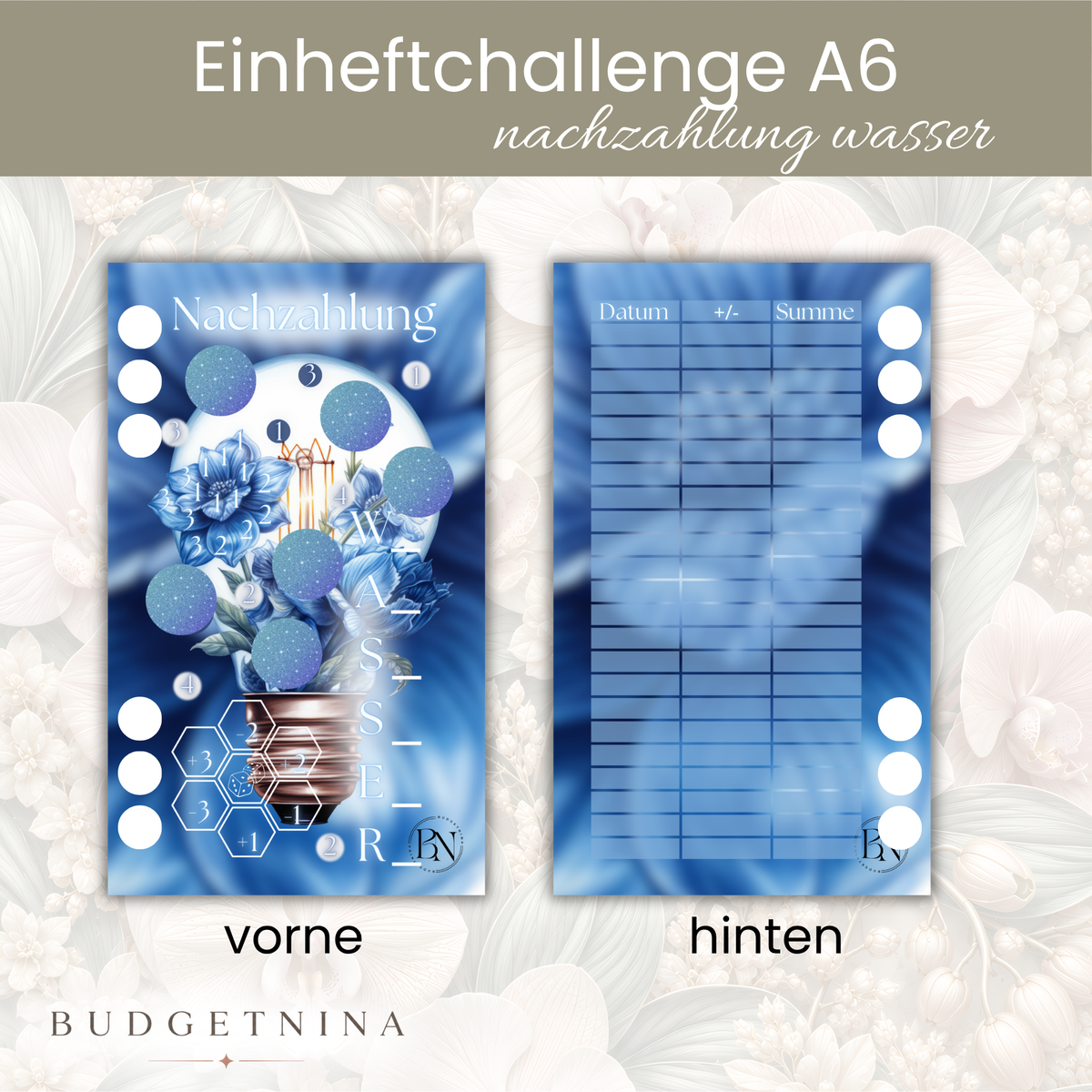 Nachzahlung Wasser - Einheftchallenge A6