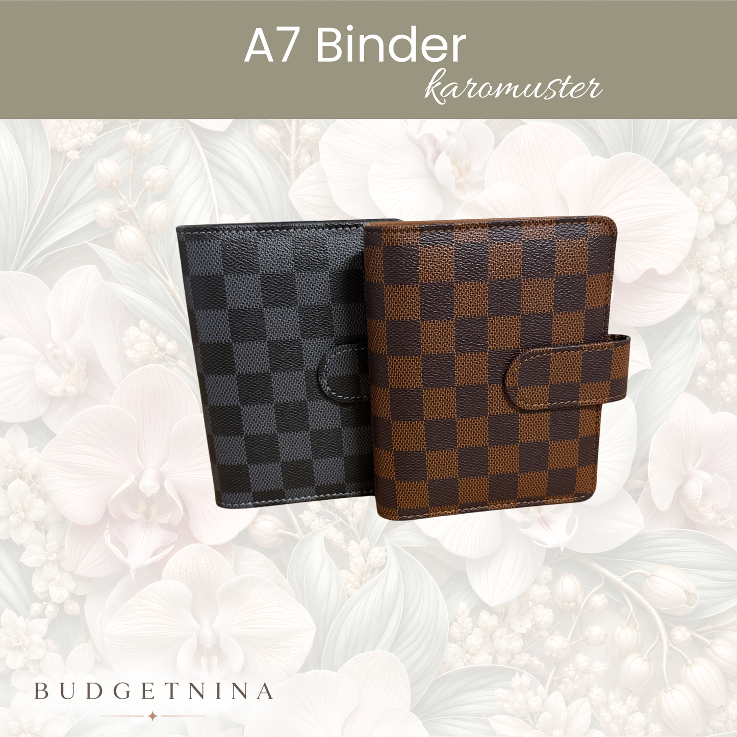 A6 & A7 Binder "Karo" - goldene Hardware