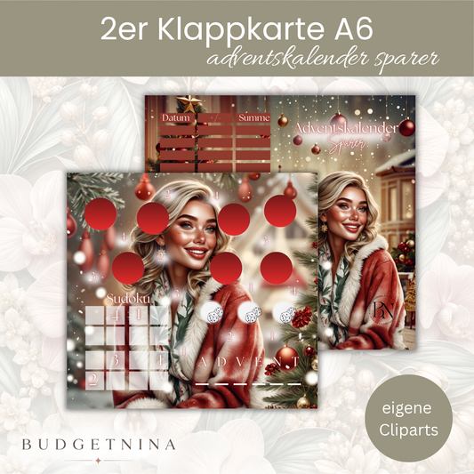 Adventskalender sparer - 2er Klappkarte