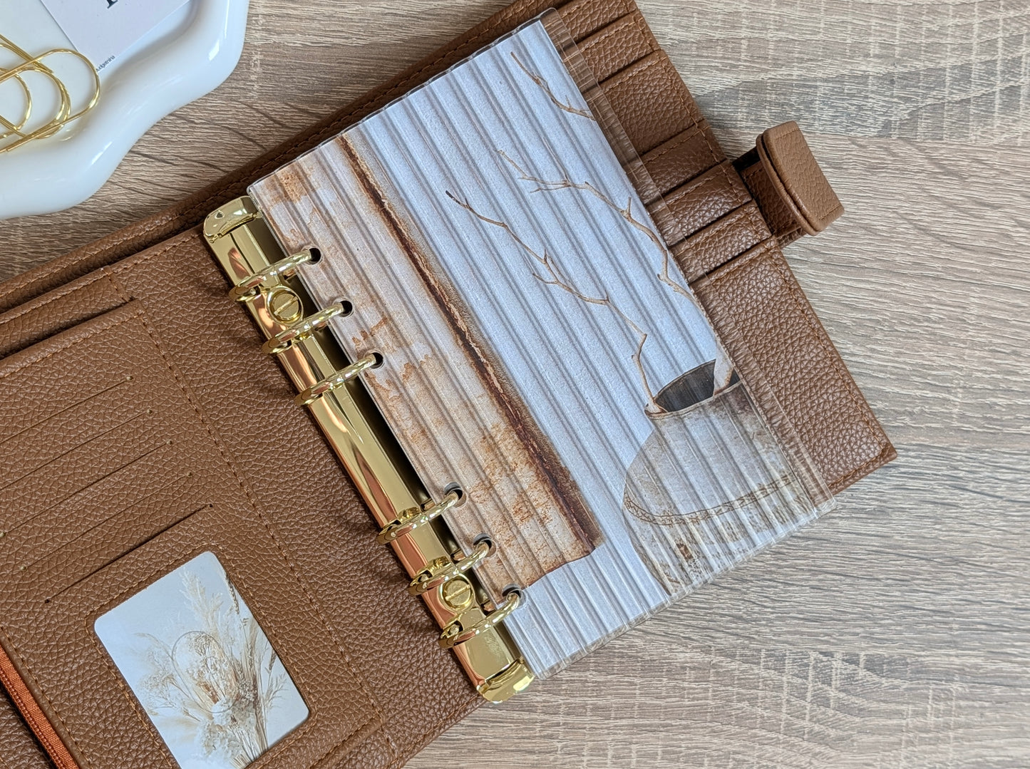 A6 Acryl Deckblatt gewellt | Transparentes A6 Cover mit Wellenkante | Edles Budget Binder Deckblatt | Cash Stuffing & Planner Zubehör