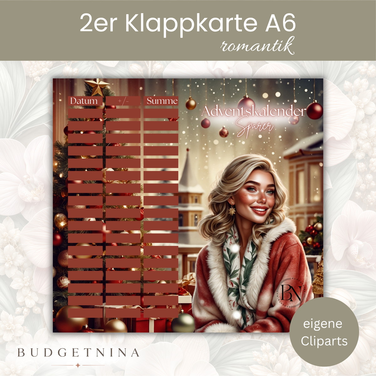 Adventskalender sparer - 2er Klappkarte