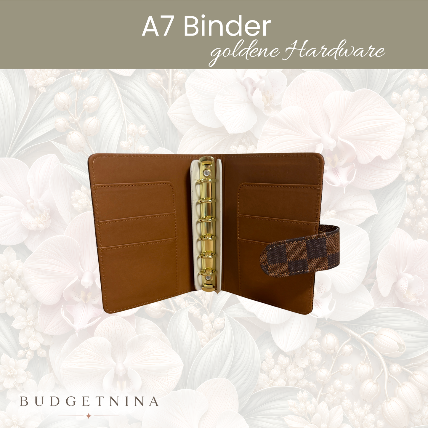 A6 & A7 Binder "Karo" - goldene Hardware