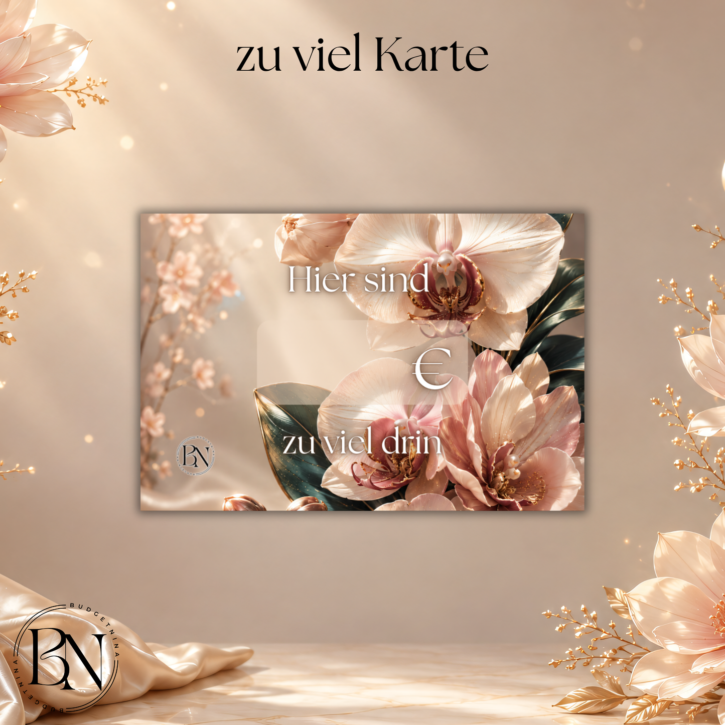 zu viel/zu wenig Kärtchen - 3er Set Orchidee rosé
