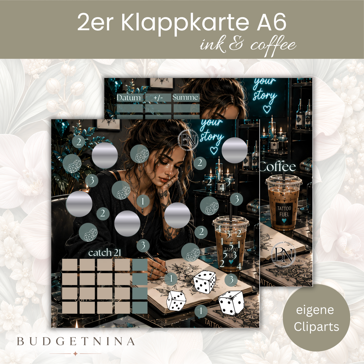 Ink & Coffee 2er Klappkarte