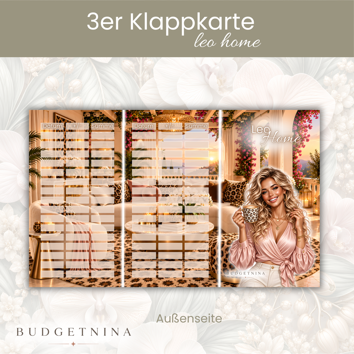 3er Klappkarte Leo Home