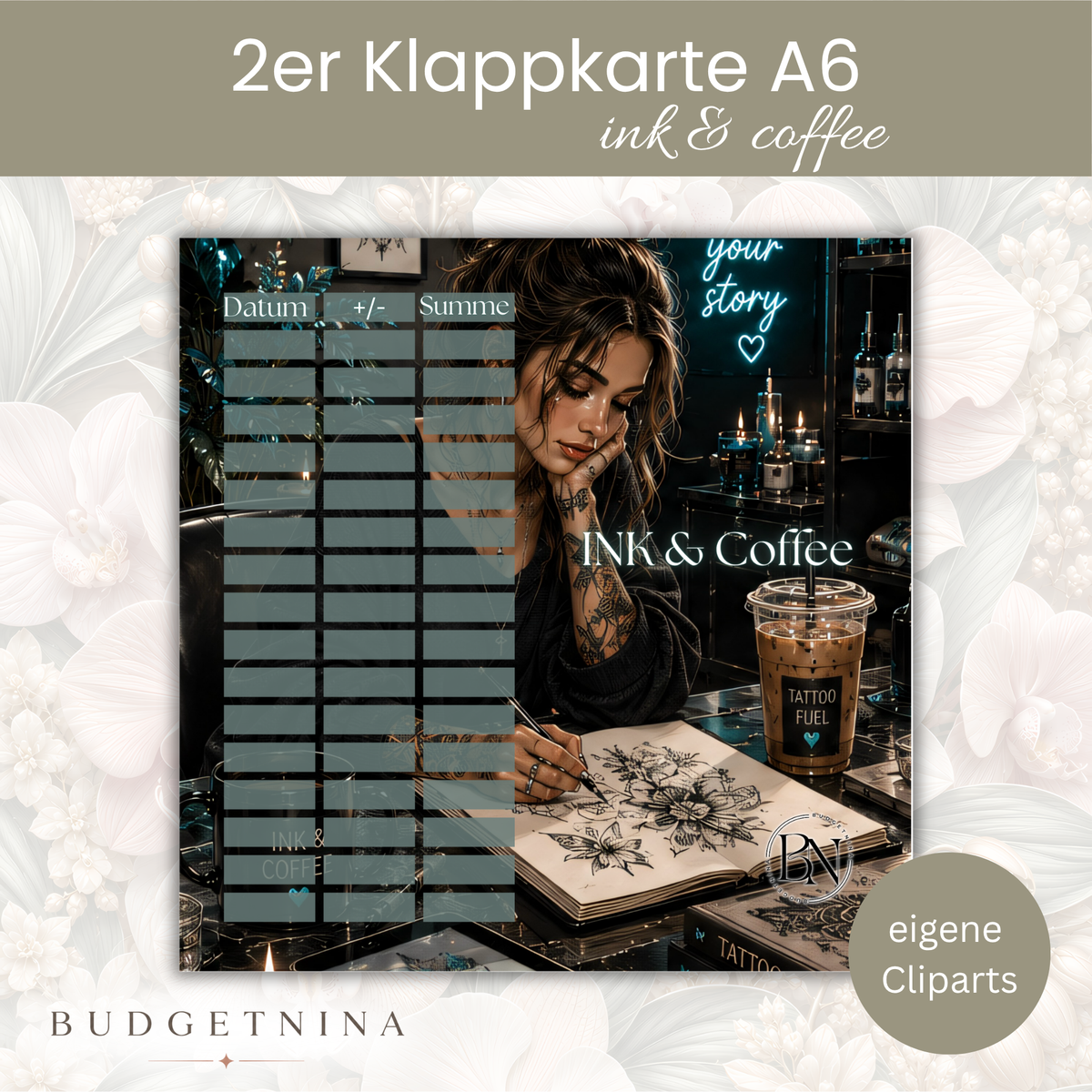 Ink & Coffee 2er Klappkarte