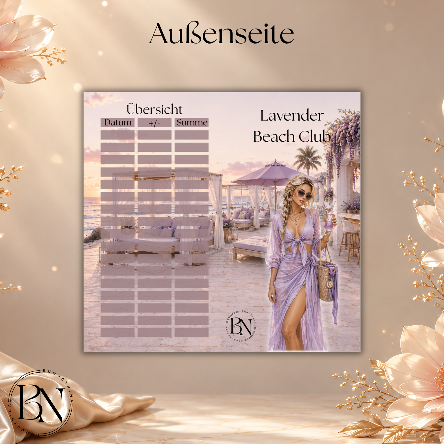 Lavender Beach Club 2er Klappkarte