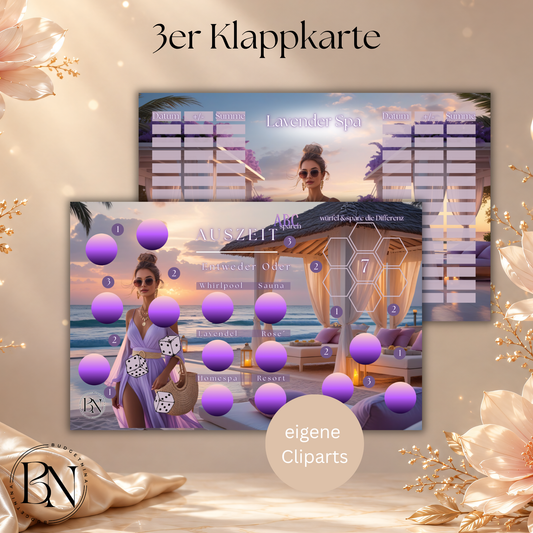 Lavender Spa 3er Klappkarte